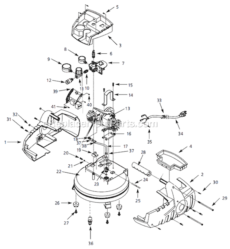 Page A Diagram and Parts List for FP210003 2005 Campbell Hausfeld Compressor